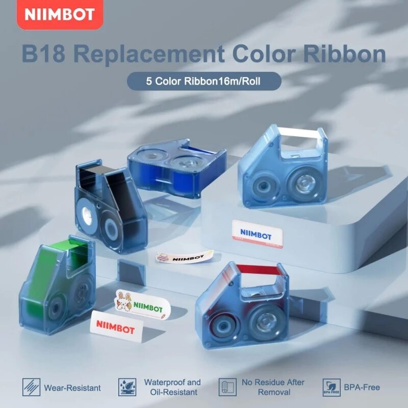 Barcode Label Printer Industrial - NIIMBOT B18 Labeling Ribbon, Refill Tapes