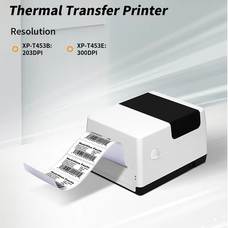 Thermal Label Printer 4 Inch 300Dpi - XP-T453B T453E Thermal Transfer Direct Thermal