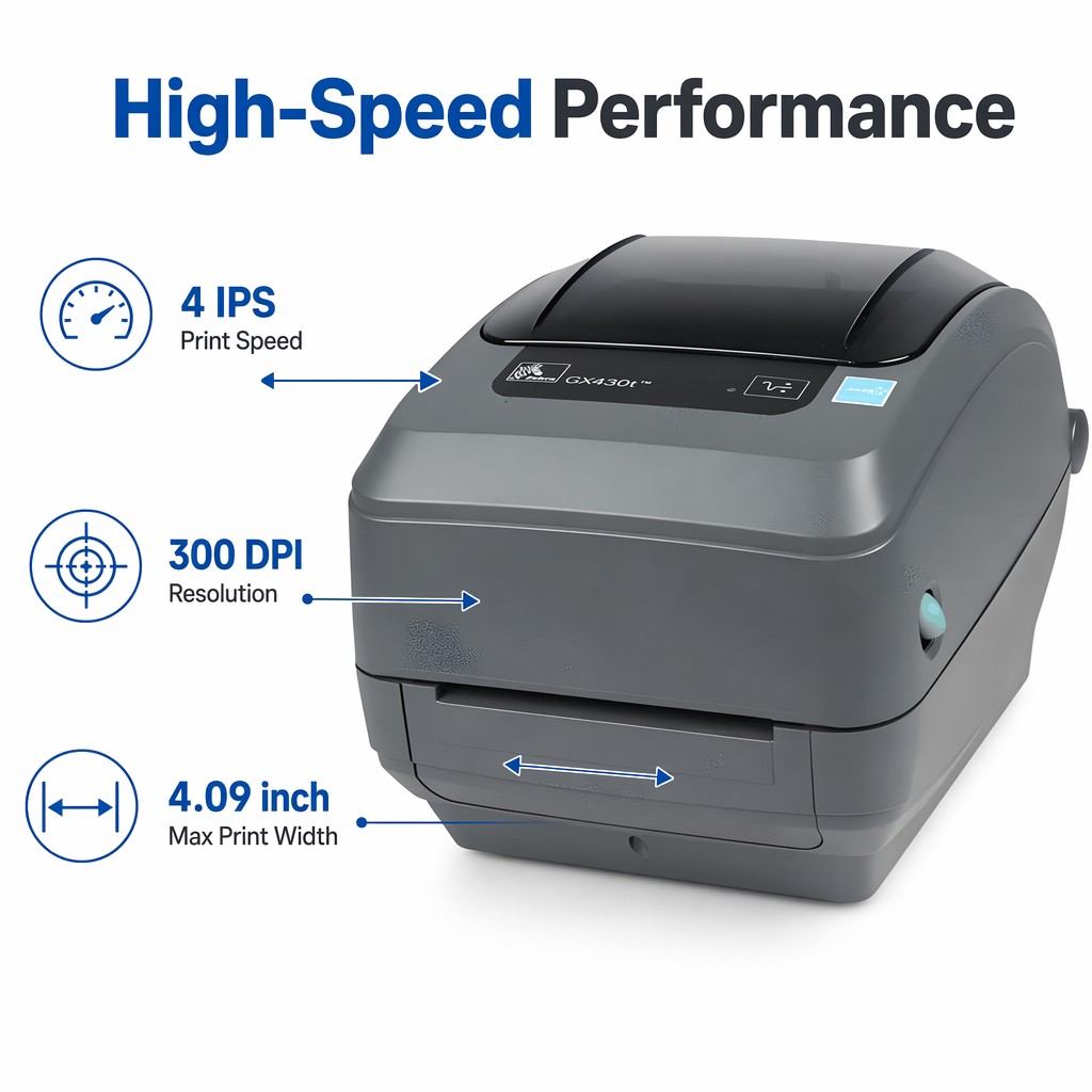 GX430T 300dpi 4inch USB Barcod - đánh giá và giá Thermal Label Printer 4 Inch 300Dpi