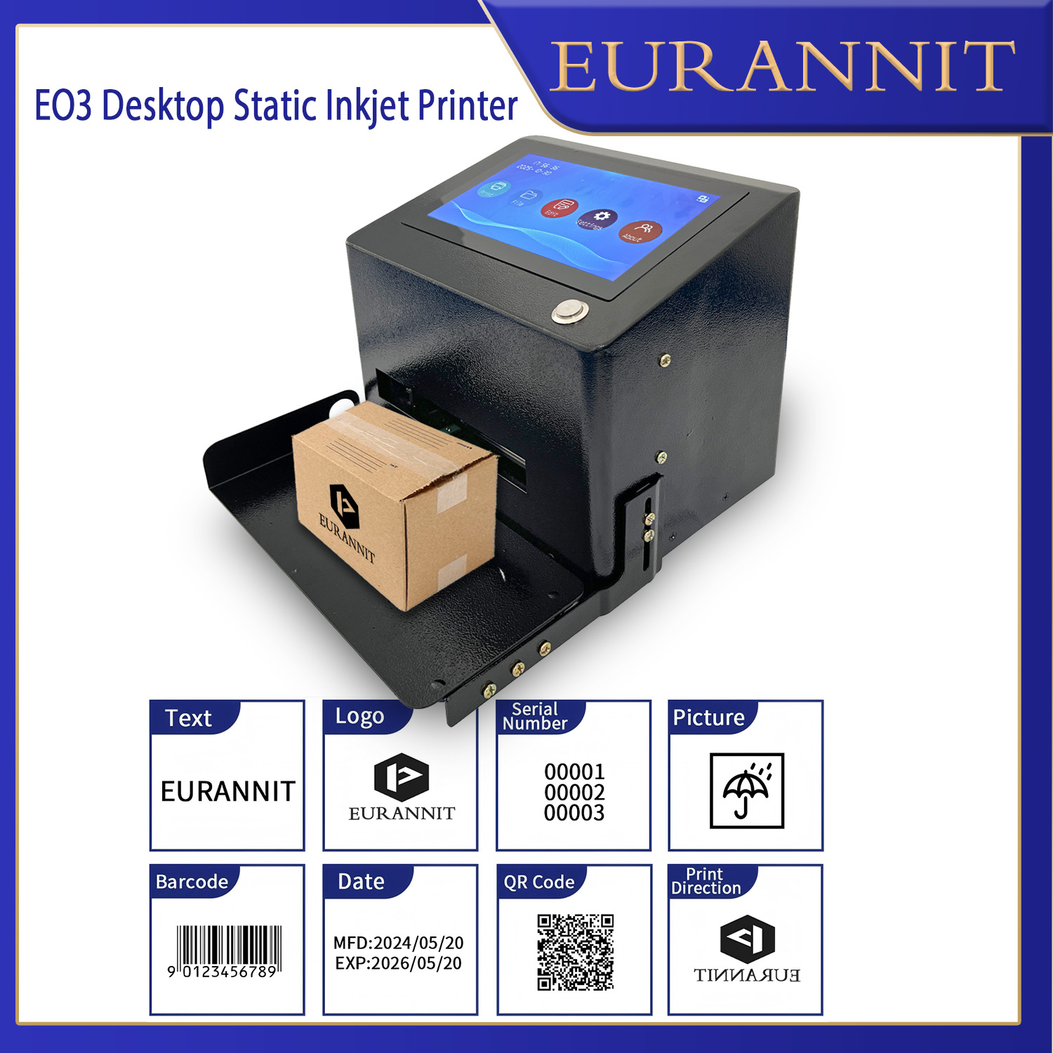 EURANNIT Static Desktop Inkjet - đánh giá và giá Coding Machine Date Printer Inkjet