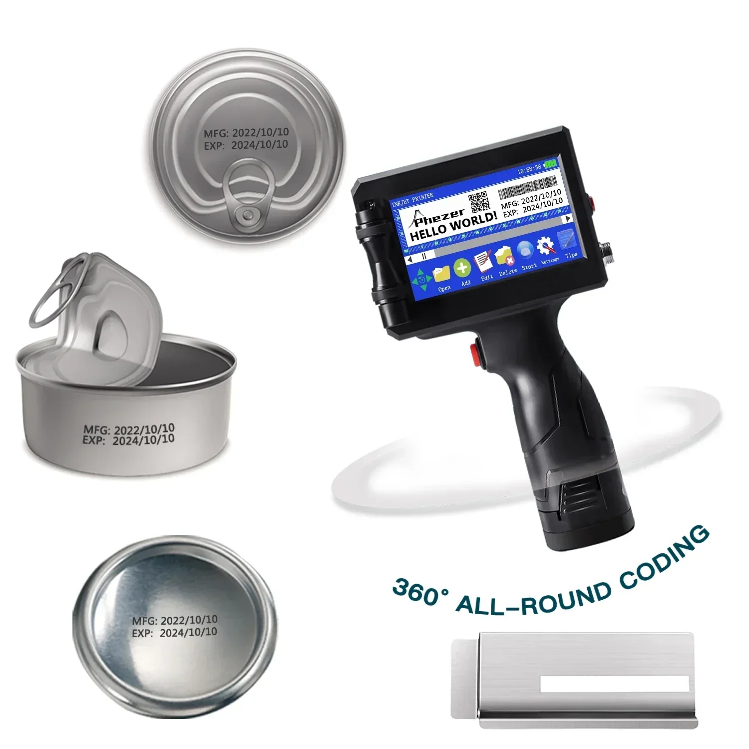 Phezer P15 Handheld Inkjet Pri - đánh giá và giá Barcode Label Printer Industrial